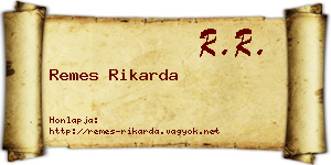 Remes Rikarda névjegykártya